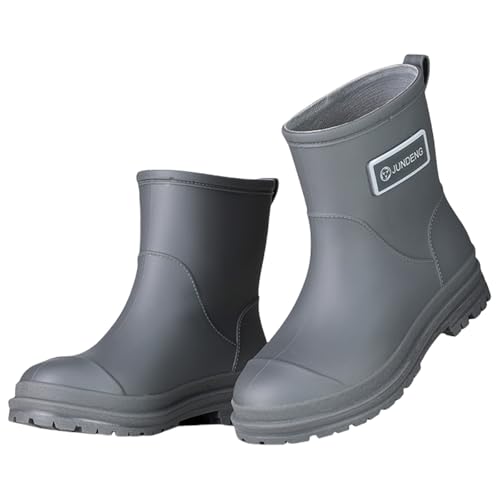 Regenstiefel für Damen, Gummi, wasserdicht, rutschfest, leicht, Regenschuhe für Arbeit, Outdoor, Angeln, Autowäsche, Garten, Grau 2., 38 EU Regenstiefel für Damen, Gummi, wasserdicht, rutschfest, leicht, Regenschuhe für Arbeit, Outdoor, Angeln, Autowäsche, Garten, Grau 2., 38 EU von Generic