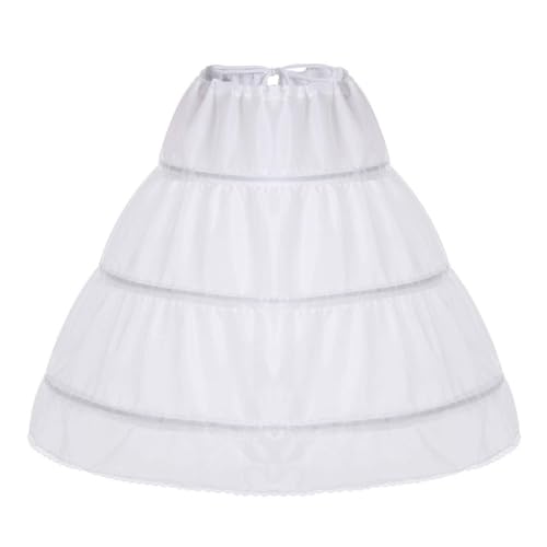 Reifrock Mädchen Petticoat Unterrock 3 Creolen Reifrock Kinder Blumenmädchen Krinoline Rock Weiß Peticot Mädchen Slip Peticotkleid Mädchen von Generic