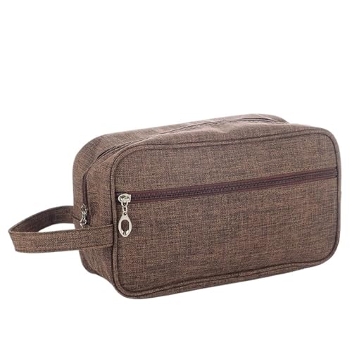 Reise Herren Kosmetiktasche Kulturbeutel Organizer Frauen Lagerung Make-Up Fall Make-Up Handtasche(Light Brown) von Generic
