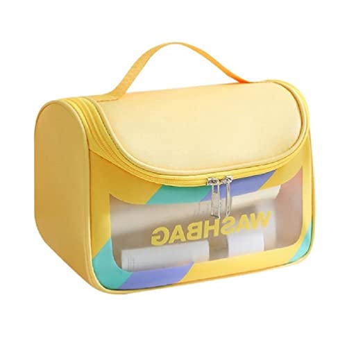 Reise Kosmetiktasche Mit GroßEr KapazitäT PVC Kulturbeutel Make Up Taschen Tragbarer Kulturbeutel Organizer Mit Griff FüR Frauen Und MäDchen von Generic