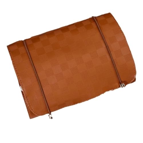 Reise-Kosmetiktasche aus Leder mit großer Kapazität, tragbar, for Damen, Make-up-Koffer, Toilettenartikel, Aufbewahrungstasche(Brown) von Generic