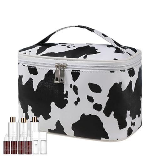 Reise-Kulturbeutel mit Kuh-Aufdruck – Reise-Kulturbeutel | Make-up-Beutel | Toilettenartikel-Make-up-Tasche mit Kuh-Print | Wasserdichter Make-up-Koffer-Organizer | Reisetasche mit großem Fassungsverm von Generic