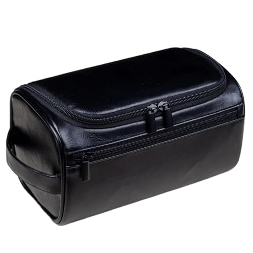 Reise Make-Up Taschen Kosmetische Organizer Tasche Frauen Tragbare PU Leder(Black) von Generic