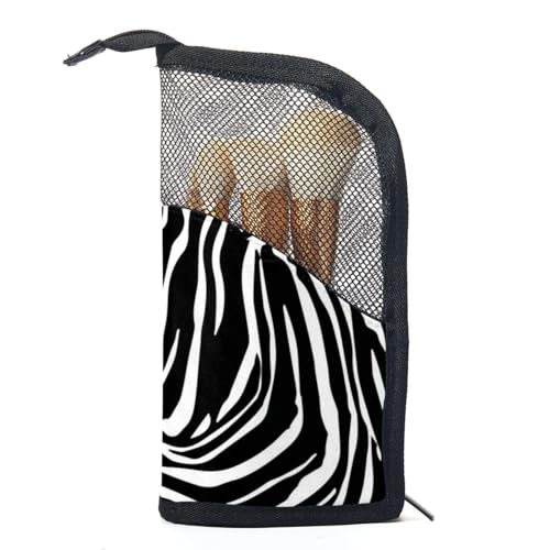 Reise Make up Tasche,Reise Kulturbeutel für Damen,Kosmetik Reisetasche,Schwarz gestreiftes Zebra Tiermuster von Generic