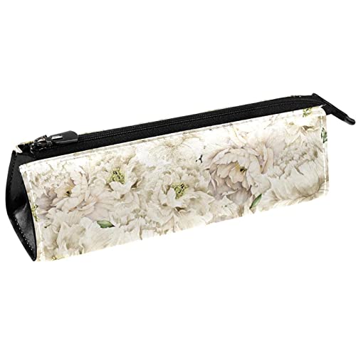 Reise Make up Tasche wasserdichte Kosmetiktasche Kulturbeutel Make up Taschen für Frauen und Mädchen,Weißer Pfingstrosen Blumenblumen Valentinstag von Generic