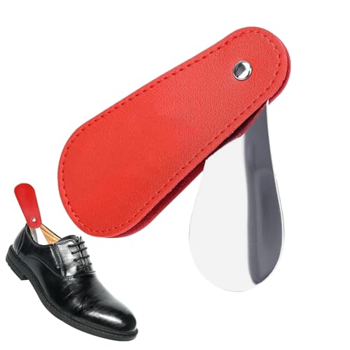 Reise-Schuhlöffel – kompakter Edelstahl-Schuhlöffel, mit Leder umwickelter Schuhlöffel, praktischer Schuhhelfer, einfaches Tragen, reisefreundlicher Schuhlöffel, Werkzeug für Männer, Frauen, Kinder Reise-Schuhlöffel – kompakter Edelstahl-Schuhlöffel, mit Leder umwickelter Schuhlöffel, praktischer Schuhhelfer, einfaches Tragen, reisefreundlicher Schuhlöffel, Werkzeug für Männer, Frauen, Kinder von Generic