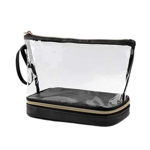 Reisetasche für Make -up -Bürsten, Make -up -Toiletten -Reisetasche - Tragbarer Make-up-Tool-Organizer Doppelschichtbeutel,Kosmetikzubehör für Bühnenleistung, Reisen, Partys, Geschäftsreisen von Generic