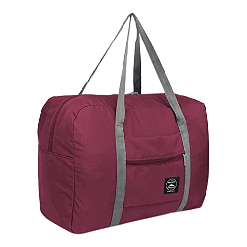 Reisetrolley Mit Rollen Handgepäck Organisation wasserdichte Kleidung Reisen Tragbares 600D-Tuch Wasserdichtes Reisen mit Jack Tragbare Nylon-Reisetasche Aufbewahrungstasche (Z jsjm A-Wine, One Size) von Generic