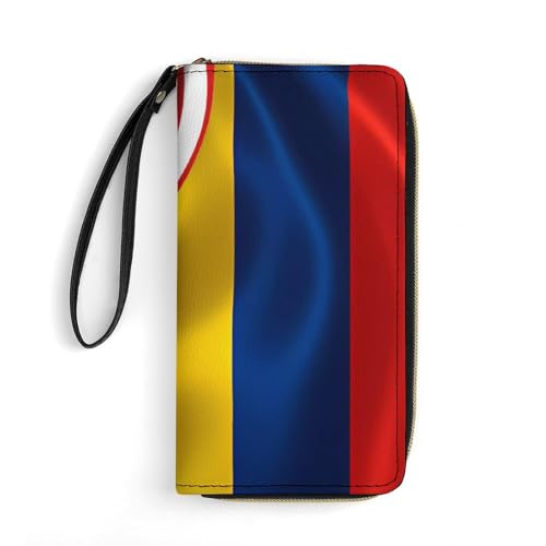 Reißverschluss Geldbörse Amerika-Flagge Und Kolumbien-Flagge Tragbare Brieftasche Retro Handtaschen Vintage Geldbeute Für Frauen, Mädchen, Kinder von Generic