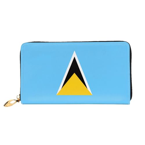 Reißverschluss Geldbörse Flagge Von St. Lucia Geldtasche Kreative Geldbörse Retro Leder Geldbörse Für Tochter, Frauen, Freundin von Generic