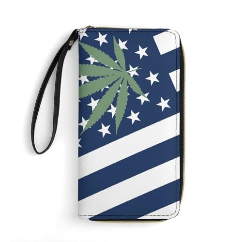Reißverschluss Geldbörse Us-Cannabis-Flagge Kartenetui Kreative Wallet Vintage Design Handtaschen Für Kinder, Mädchen, Tochter von Generic