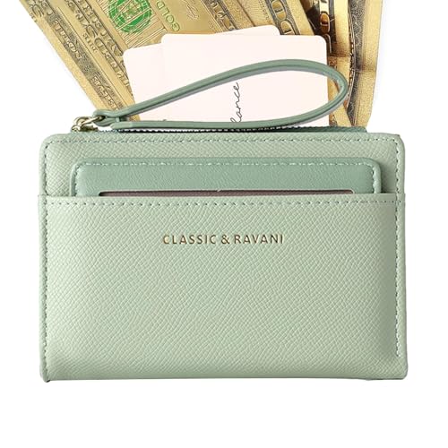 Reißverschluss-Geldbörse mit Handschlaufe | Leichtes Kreditkartenetui mit Umhängeband | Design mit kurzen Münzgeldbörsen und Kartenfächern mit großer Kapazität für Teenager von Generic