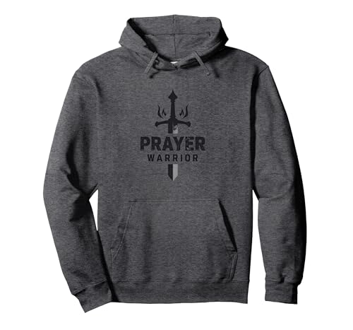 Religiöser Gebetskrieger für Männer | Spirituelle Stärke Pullover Hoodie, Unisex für Erwachsene, Anthrazit Meliert, L von Generic