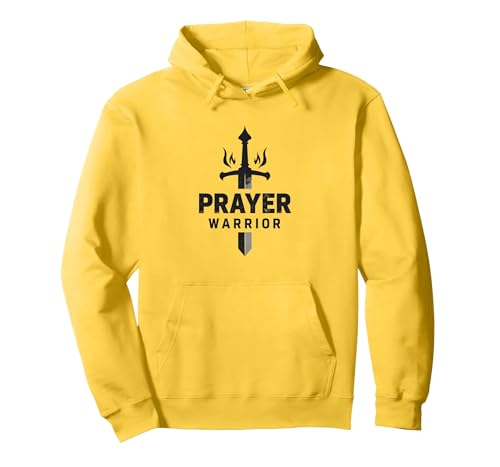 Religiöser Gebetskrieger für Männer | Spirituelle Stärke Pullover Hoodie, Unisex für Erwachsene, Gelb, M von Generic