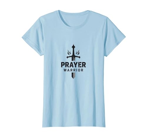 Religiöser Gebetskrieger für Männer | Spirituelle Stärke T-Shirt, Damen, Himmelblau, XS Religiöser Gebetskrieger für Männer | Spirituelle Stärke T-Shirt, Damen, Himmelblau, XS von Generic