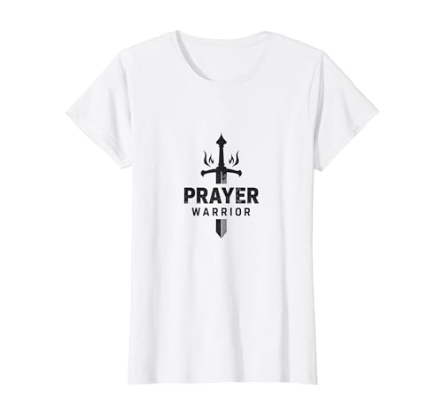 Religiöser Gebetskrieger für Männer | Spirituelle Stärke T-Shirt, Damen, Weiß, XS von Generic