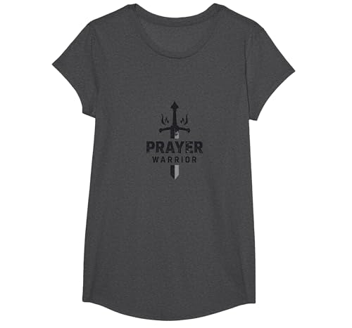 Religiöser Gebetskrieger für Männer | Spirituelle Stärke T-Shirt, Girls, Anthrazit Meliert, XS Religiöser Gebetskrieger für Männer | Spirituelle Stärke T-Shirt, Girls, Anthrazit Meliert, XS von Generic