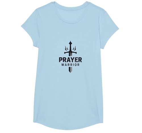 Religiöser Gebetskrieger für Männer | Spirituelle Stärke T-Shirt, Girls, Himmelblau, XS Religiöser Gebetskrieger für Männer | Spirituelle Stärke T-Shirt, Girls, Himmelblau, XS von Generic