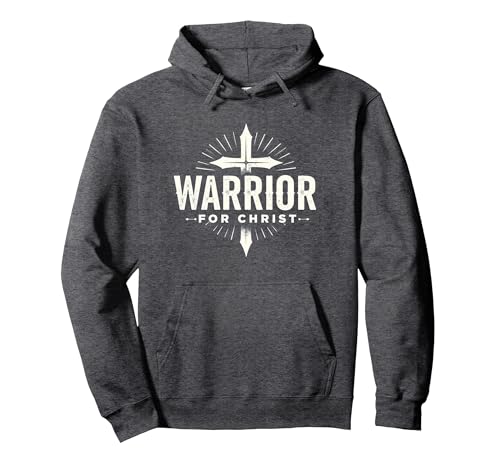 Religious Warrior for Christ Faith Bekleidung für Männer Pullover Hoodie, Unisex für Erwachsene, Anthrazit Meliert, L von Generic