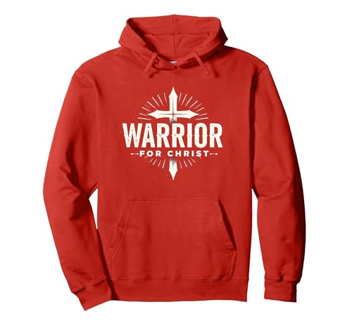 Religious Warrior for Christ Faith Bekleidung für Männer Pullover Hoodie, Unisex für Erwachsene, Rot, XXL von Generic