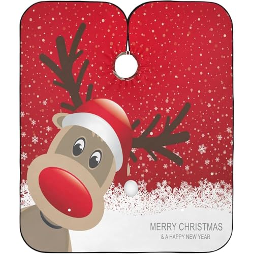 Rentier Roter Hut Friseur Umhänge Wasserdichte Hairdressing Capes Schmutzabweisend Haarschneideumhang Für Mädchen Friseursalon Jungen 140X168Cm von Generic