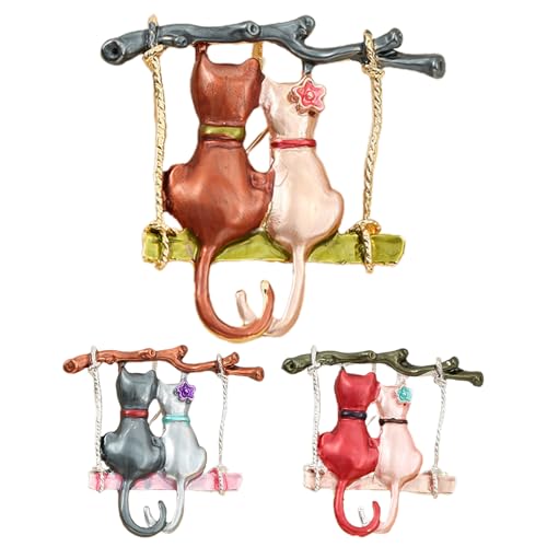 Retro-Brosche aus Metalllegierung, Emaille, Tier-dekoratives Accessoire, für Verabredungen, Hochzeiten, Partys, one size, Zink, Kein Edelstein von Generic