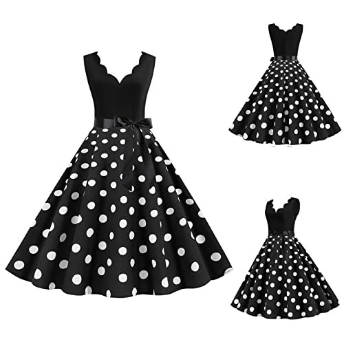 Retro Faltenrock 60er Jahre Rockabilly Vintage Tunika A Linie Solides Cocktailkleid mit Gürtel Hochzeit Partykleid Rockabilly Kleid Ballkleid Weißes Kleid von Generic