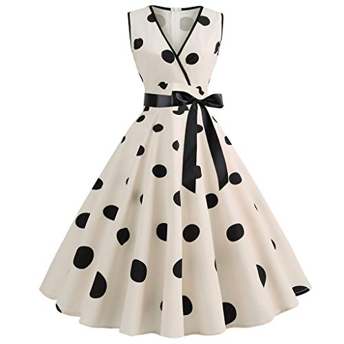 Retro Faltenrock 60er Jahre Rockabilly Vintage Tunika A Linie Solides Cocktailkleid mit Gürtel Hochzeit Partykleid Rockabilly Kleid Ballkleid Weißes Kleid von Generic