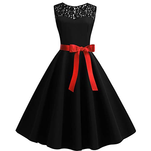 Retro Faltenrock 60er Jahre Rockabilly Vintage Tunika A Linie Solides Cocktailkleid mit Gürtel Hochzeit Partykleid Rockabilly Kleid Ballkleid Weißes Kleid von Generic