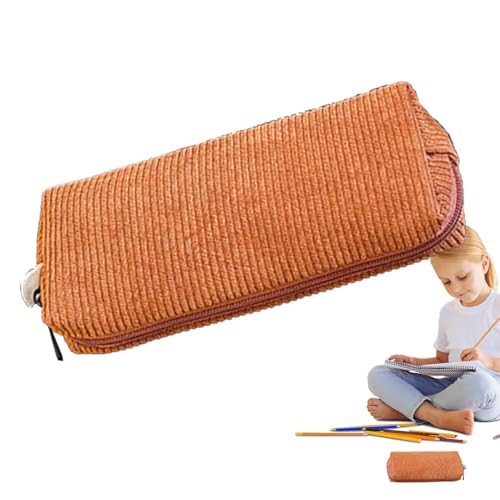 Retro Federmäppchen - Ästhetisches Federmäppchen | Große Kapazität Gerippter Samt Schreibwarenetui | Mehrzweck-Federmäppchen | Großes Federmäppchen | Waschbares Federmäppchen | Tragbares Federmäppchen von Generic