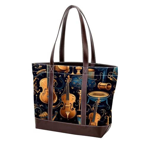 Retro Instruments-917 modische Damen-Geldbörse aus gewaschenem, strapazierfähigem Leder mit Tragegriff oben mit Taschen, Reißverschluss, mehrfarbig, 33,8 x 12 x 31 cm von Generic
