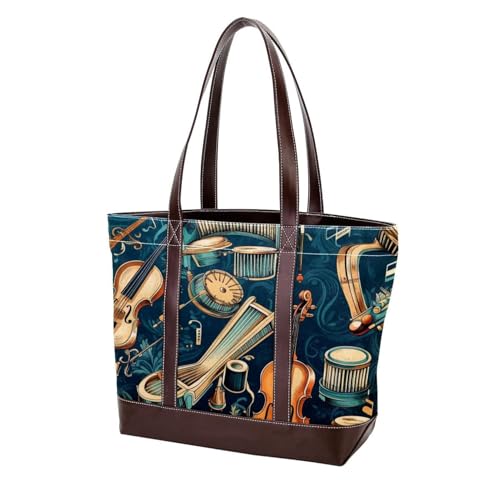 Retro Instruments-977 modische Damen-Schultertasche aus gewaschenem strapazierfähigem Leder mit Tragegriff oben mit Taschen und Reißverschluss von Generic