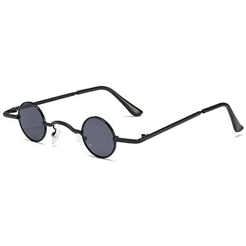 Retro Mini Round Sonnenbrille Für Männer Frauen Vintage Metall Rahmen Brille Hippie Brille Style Brille Unisex von Generic