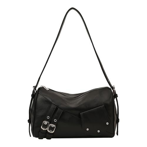 Retro -Motorrad Crescent Hobo Handtasche PU Unterarm Geldbörse for Frauenarbeit (schwarz) von Generic