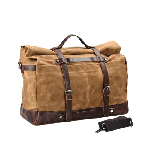 Retro-Reisetasche für Herren, große Kapazität, tragbar, lässig, Umhängetasche(Khaki) von Generic