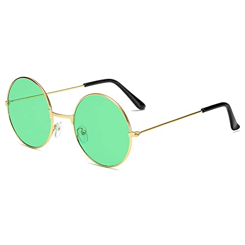 Retro Kleine Runde Polarisierte Sonnenbrille, Damen Mini Vintage Stilvolle Hippie Kleine Kreis Sonnenbrille Herren Steampunk Polarisierte Sonnenbrille, grün, Einheitsgröße von Generic