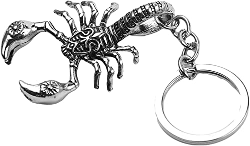 Retro Unisex Skorpion Anhänger Schlüsselanhänger Tasche Hängende Ornament Schlüsselanhänger Ring, Auto Schlüsselanhänger Zubehör für Damen Herren, Medium, andere Edelsteine, Wie abgebildet, M von Generic