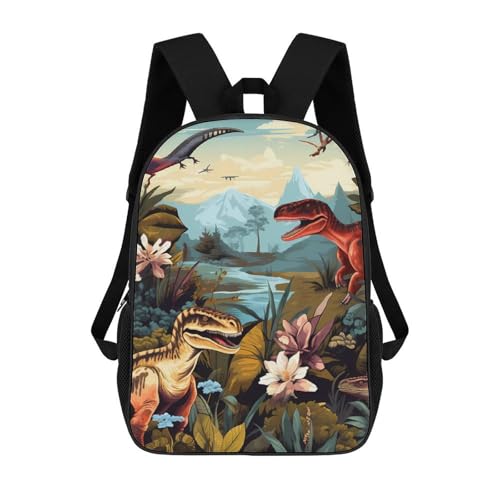 Retro Wanderrucksack Dinosaurier-Ära Gedruckt Laptoptasche Multifunktion Rucksäcke Für Job, Wandern, Geschenk, 42X32X14Cm von Generic