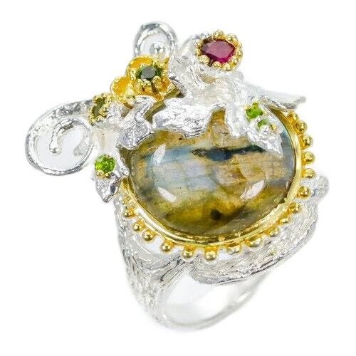 Ring Labradorit Diopside Rhodolith 15.5 von Generic