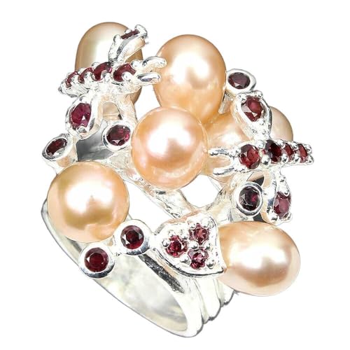 Ring Naturperlen Granat Rhodolith r 18, Single Ring Naturperlen Granat Rhodolith r 18, Single von Generic