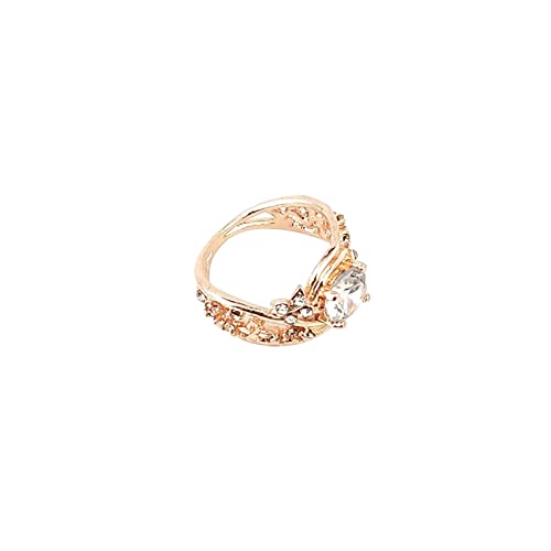 Ring Ring Intarsien Damen Modeschmuck Damen Verlobungsring Ring Zirkon Persönlichkeit Ringe Sticker Ringe Silber (Gold, 6) von Generic