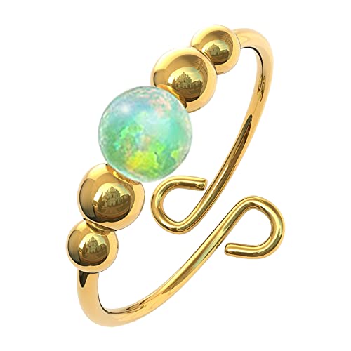 Ring Schmuck Ring Ring Persönlichkeit Intarsien Mode Frauen Zirkon Verlobungsringe der Frauen Ringe Für Finger (Green, 2X2X2CM) von Generic