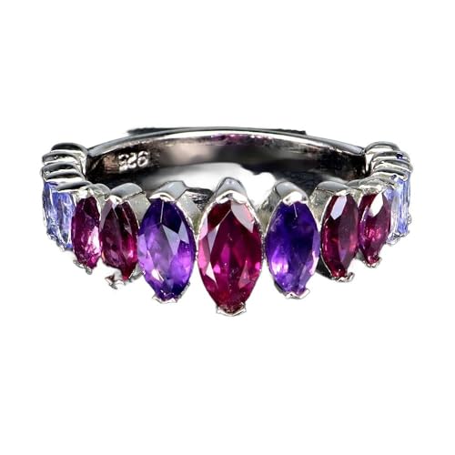 Ring Silber natur Rhodolith Granate Tansanit Amethyst r 19.5, Single Ring Silber natur Rhodolith Granate Tansanit Amethyst r 19.5, Single von Generic