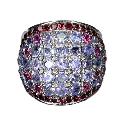 Ring Silber natur Rhodolith Granate Tansanit r 17, Single Ring Silber natur Rhodolith Granate Tansanit r 17, Single von Generic