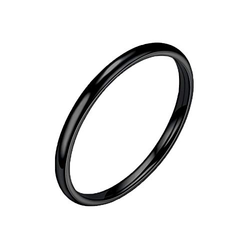 Ring Solid Jewelry Ring Geometrie 925 Weiß Mode Damen Silber Ringe Verstellbare Herren Ringe, Schwarz , 8号 von Generic