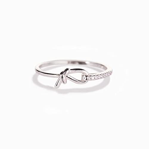 Ring für Frauen Schmuck S925 Sterling Silber Geknoteter Ring Trendy Zarte Mode Täglich von Generic