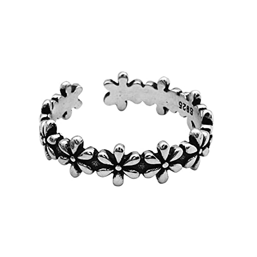 Ring für Frauen Verstellbar Offen S925 Sterling Silber Daisy Ring Schmuck Zierlich Trendy Hochzeit von Generic