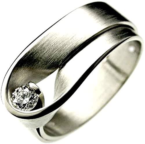Ring für Hochzeit, Valentinstag, Modeschmuck, Unisex, Zirkonia, eingelegt, Verlobungsring, Hochzeitsschmuck, Geschenkbox von Generic