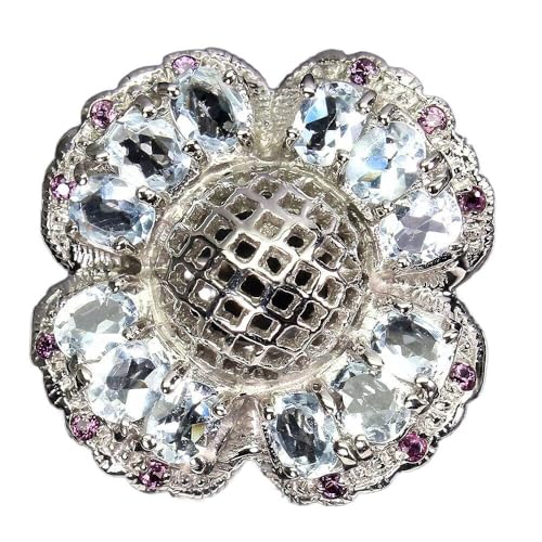 Ring r 16.5 Granatapfelblüte Aquamarin 925, Single von Generic