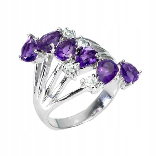 Ring r 16.5 natural Aquamarin Amethyst 925, Single Ring r 16.5 natural Aquamarin Amethyst 925, Single von Generic